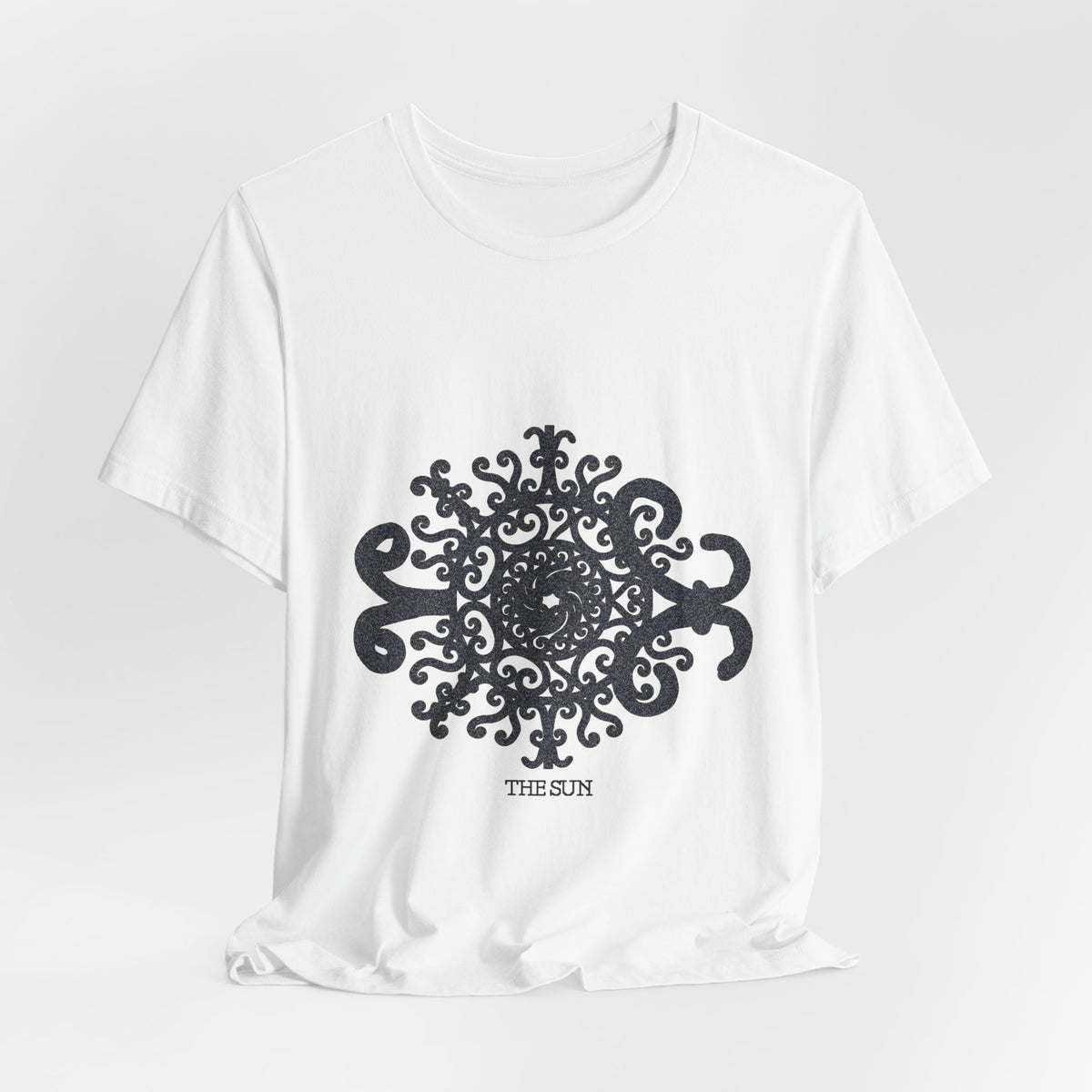 The Sun Mandala T‑Shirt — Intricate Black Sun Design Tee