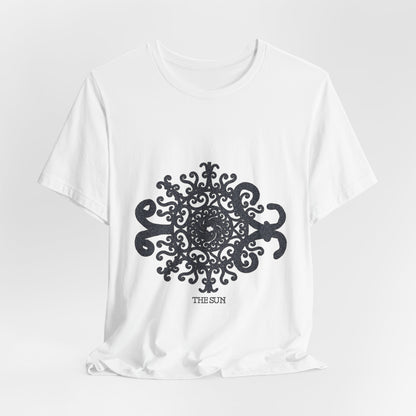 The Sun Mandala T‑Shirt — Intricate Black Sun Design Tee