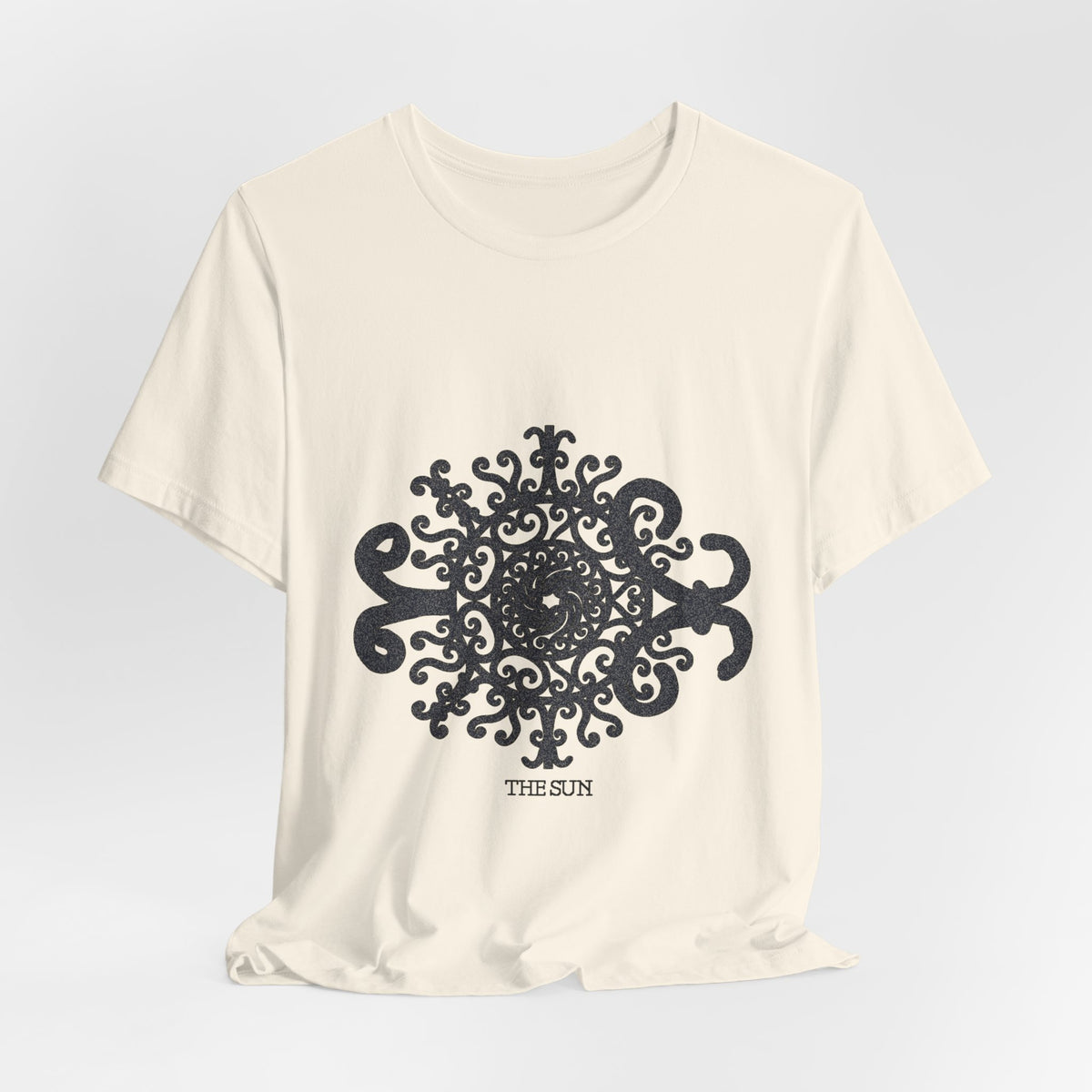 The Sun Mandala T‑Shirt — Intricate Black Sun Design Tee