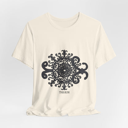The Sun Mandala T‑Shirt — Intricate Black Sun Design Tee