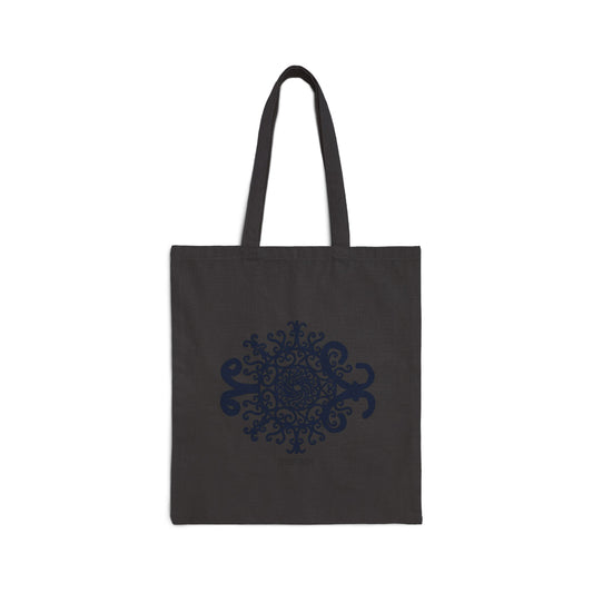Mandala 'The Birth' Cotton Tote Bag — Boho Floral Canvas Market Tote