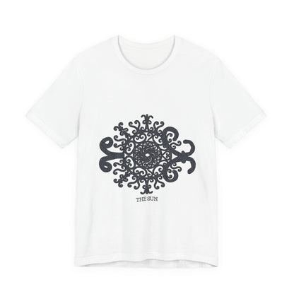 The Sun Mandala T‑Shirt — Intricate Black Sun Design Tee