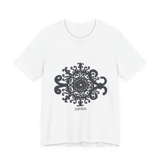 The Sun Mandala T‑Shirt — Intricate Black Sun Design Tee
