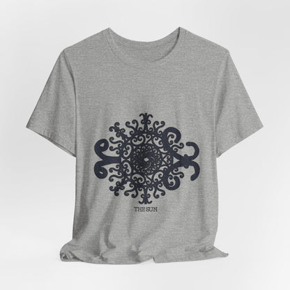 The Sun Mandala T‑Shirt — Intricate Black Sun Design Tee
