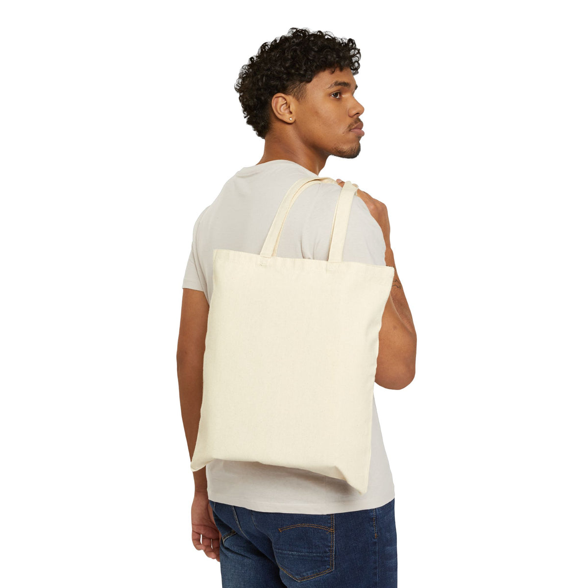 Mandala 'The Birth' Cotton Tote Bag — Boho Floral Canvas Market Tote