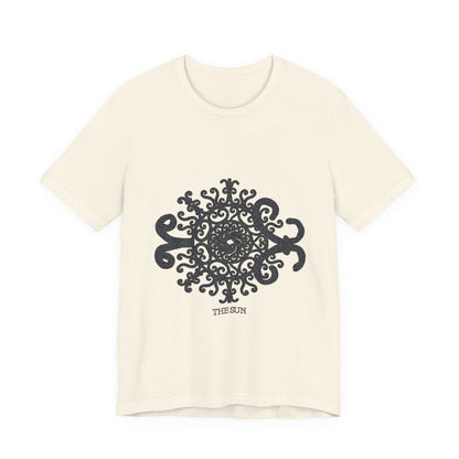 The Sun Mandala T‑Shirt — Intricate Black Sun Design Tee